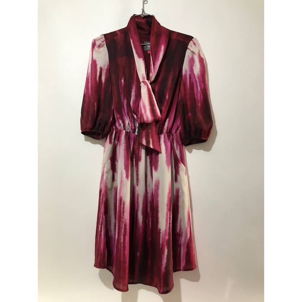 Vince Camuto Fuchsia Pink Blouson Bow Dress Size 2